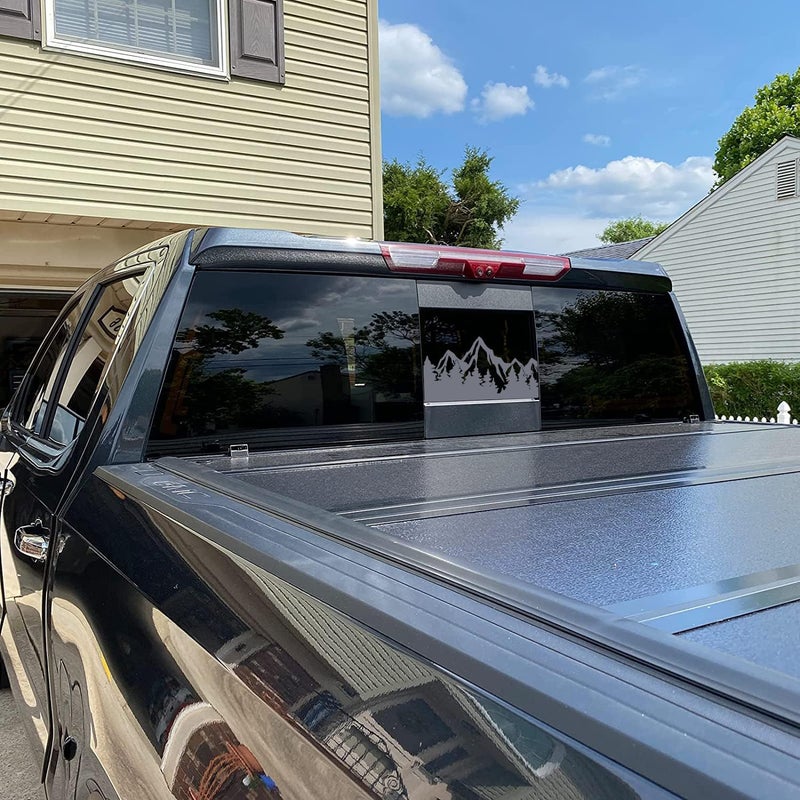 xinghe for Dodge Ram 2009 to 2024, American Flag Decals Stickers for Truck Back Middle Window, Matte Black USA Flag Decal for Truck Back Sliding Window (Matte Black Mountain) - Image 5